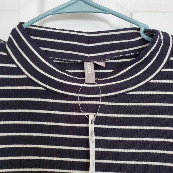 Asos Curve Striped Cold Shoulder Top - Picture 3 of 6